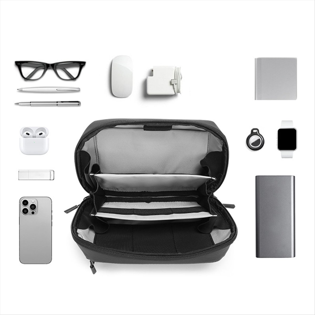 Tech Accessories And Gadgets - ☶❈＊♥AC1579-Waterproof Tech Pouch Multi-Layer Organizer Case