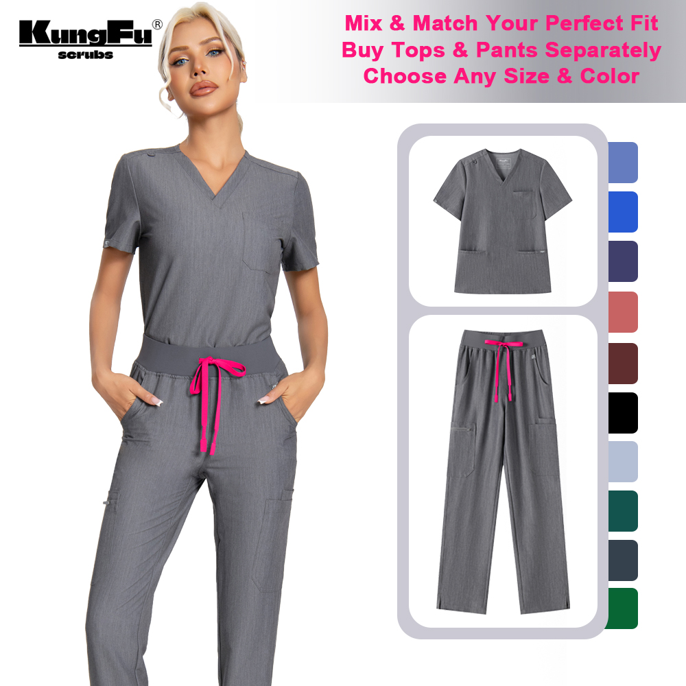 Vet Tech Accessories - KUNGFU SCRUBS Women Nurse Scrubs Medical