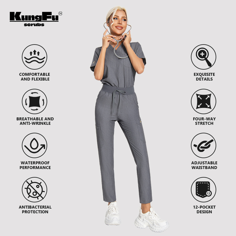KUNGFU SCRUBS Women Nurse Scru - Vet Tech Accessories ulasan dan harga