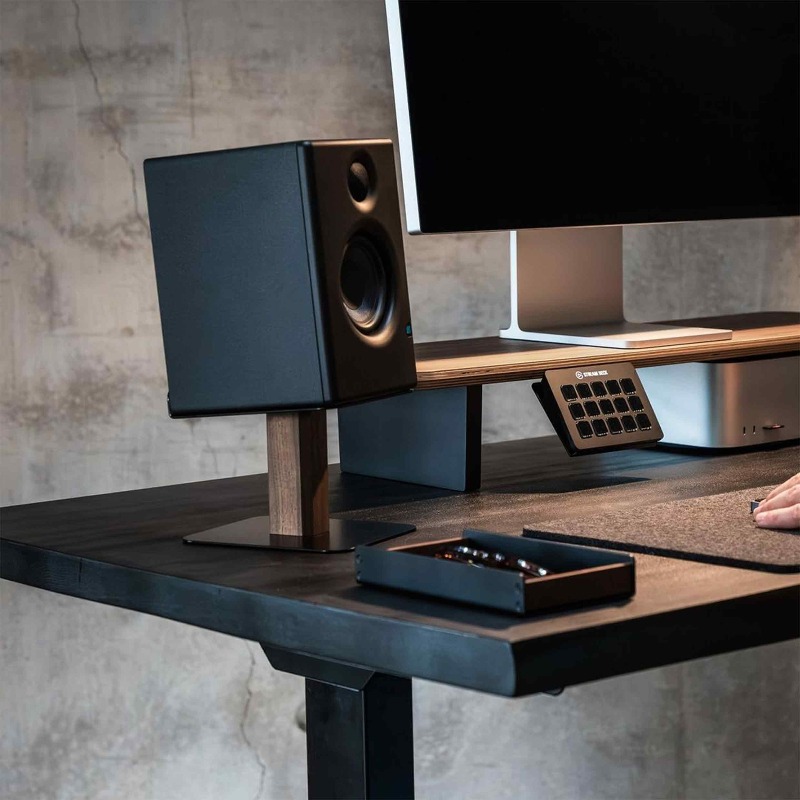 Black Walnut Speaker Stand Des - Tech Office Accessories ulasan dan harga