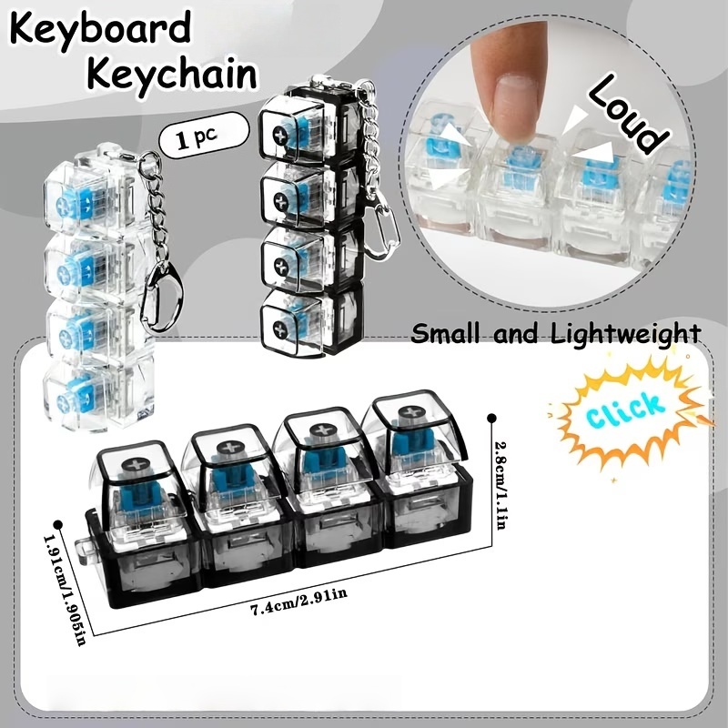 1PC Light Up Keyboard Keychain - Tech Office Accessories ulasan dan harga