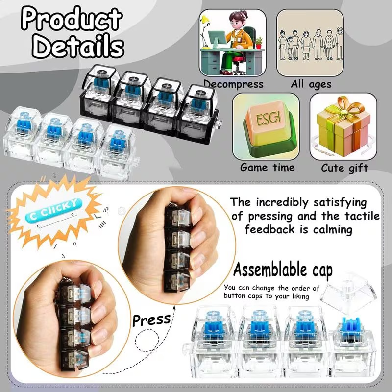 1PC Light Up Keyboard Keychain - Tech Office Accessories ulasan dan harga
