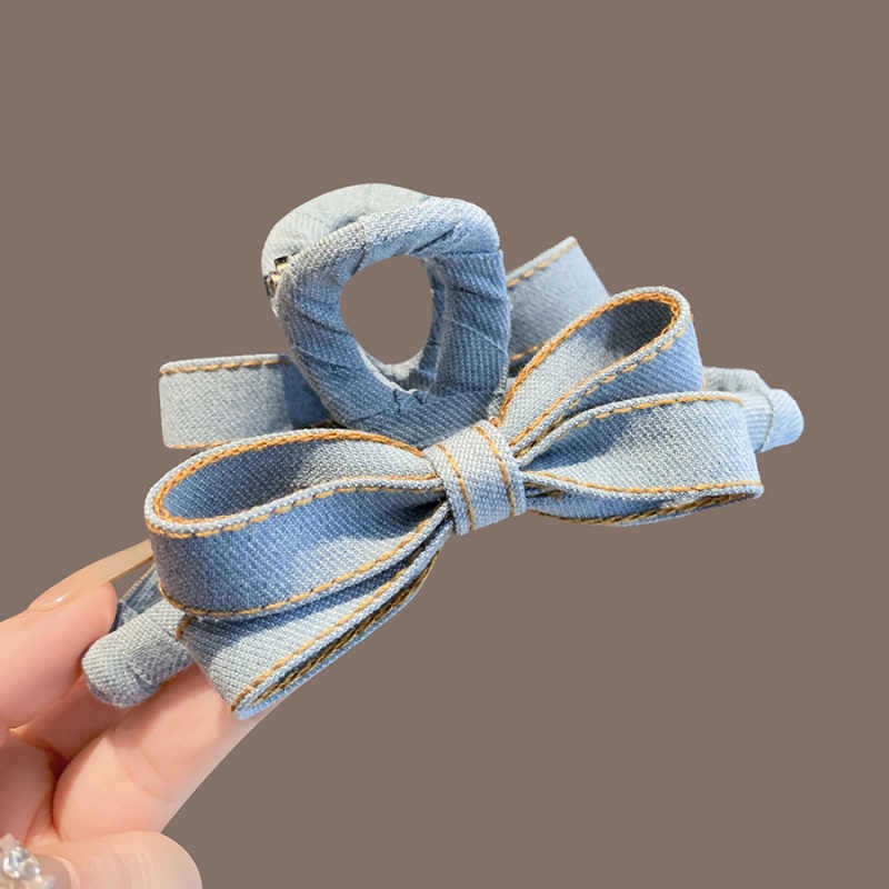 Autumn Winter Denim Bow Hair C - Hi Tech Accessories ulasan dan harga